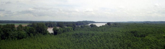 View of the confluence of the Osage and Missouri Rivers